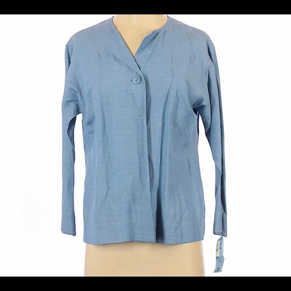 Sigrid Olsen Sport Blue Top New NWT 2 XS linen silk beautiful RARE HTF GORGEOUS